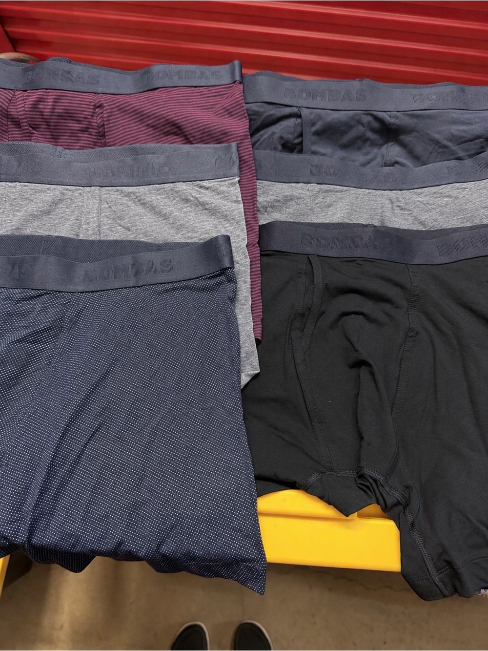 Bombas Men's Boxer Briefs (6)- Black, Navy, Gray, Burgundy Set. Size XL. NEW
